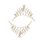 Silver Three-Layered Gold Polished Matilu with Lustrous Pearl Drops