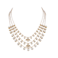 Triple-Layered 92.5 Silver Polki Haram with Seed Pearl Accents