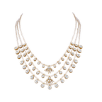 Triple-Layered 92.5 Silver Polki Haram with Seed Pearl Accents