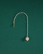 92.5 Silver CZ Nose Ring with Delicate Pearl Chain