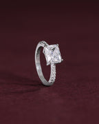 Modern Radiant Cut CZ Ring in 92.5 Silver