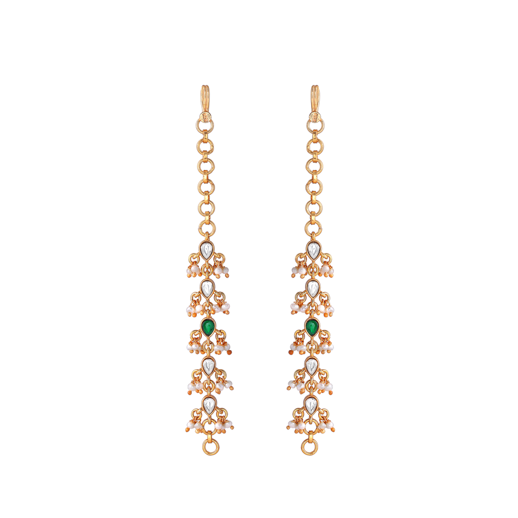 Multi-Stone 92.5 Silver Gold Plated Earring