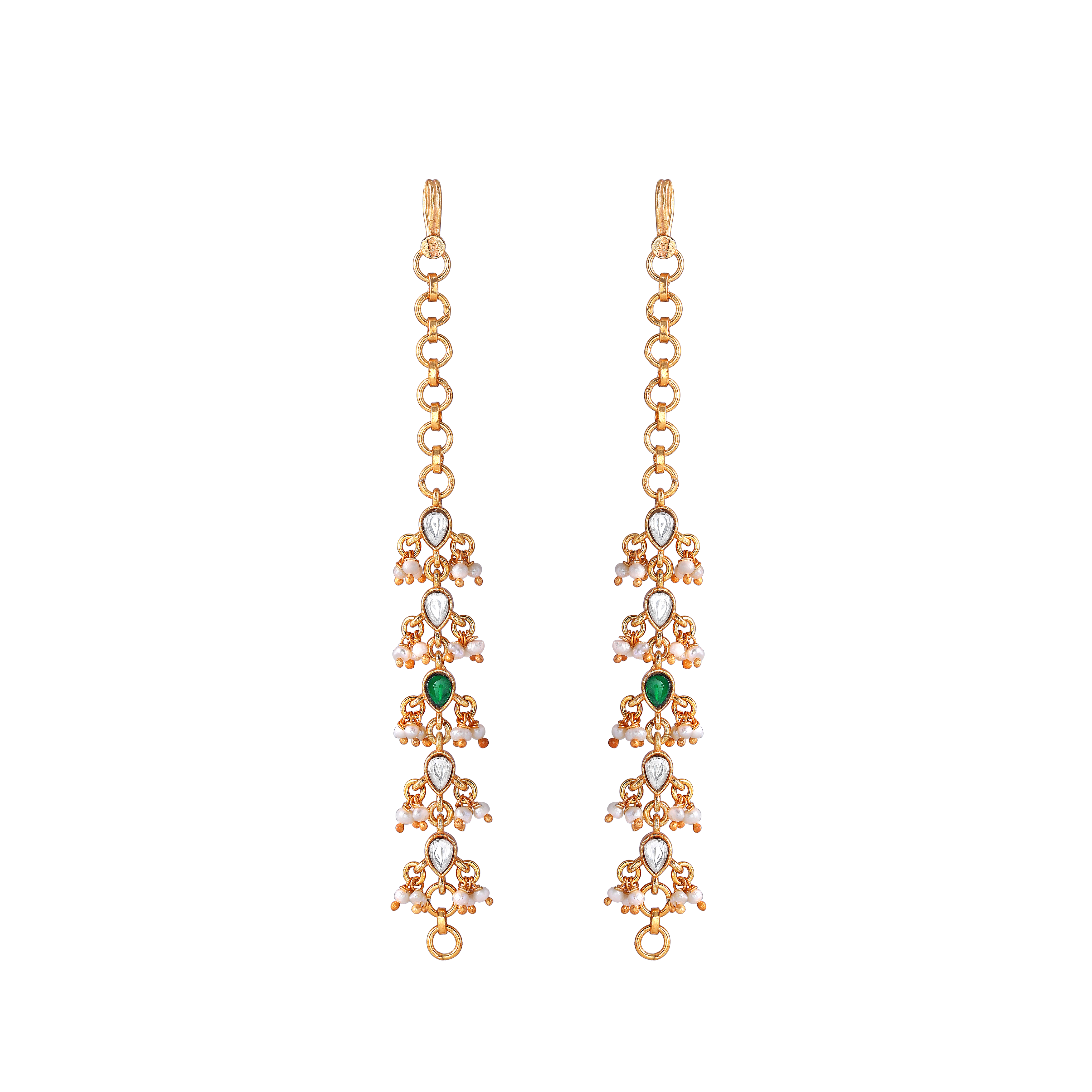 Multi-Stone 92.5 Silver Gold Plated Earring