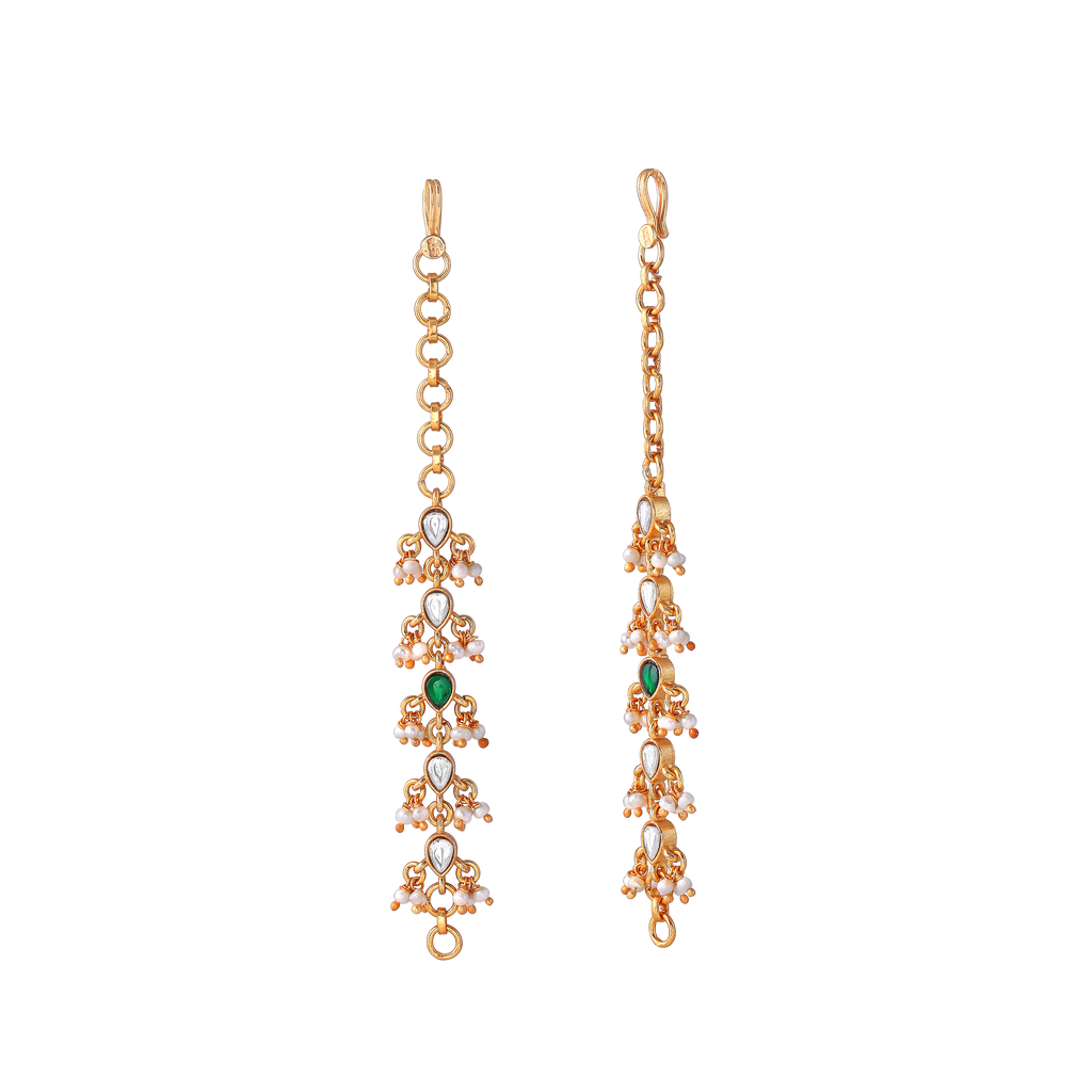 Multi-Stone 92.5 Silver Gold Plated Earring
