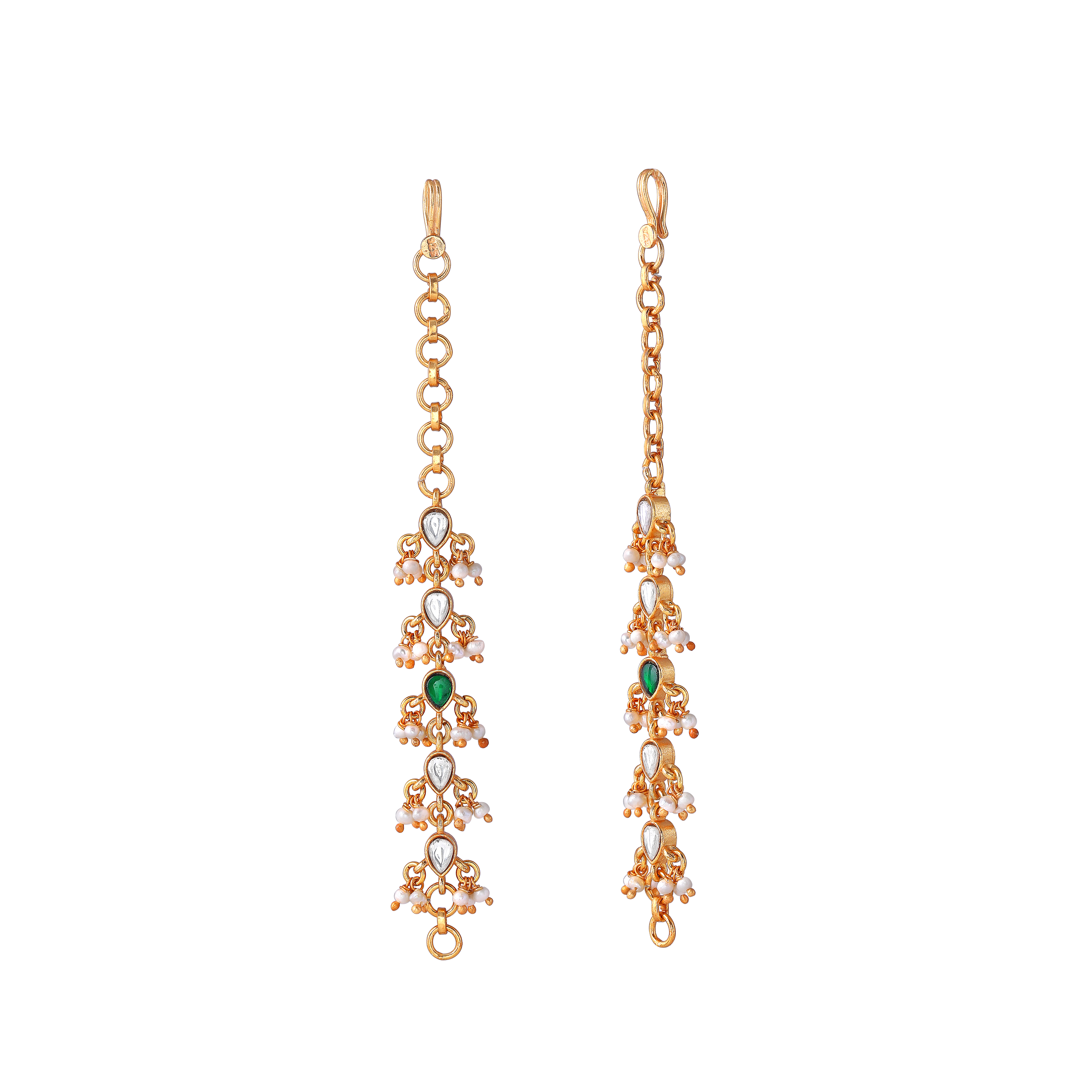 Multi-Stone 92.5 Silver Gold Plated Earring