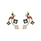 Silver Parrot Bugadis with Kemp Stones & Pearl Accents