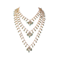 Floral Polki Layered Haram in 92.5 Silver