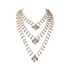 Floral Polki Layered Haram in 92.5 Silver