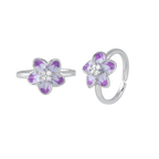 Bloom 92.5 Silver Floral Toe Rings