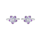 Bloom 92.5 Silver Floral Toe Rings