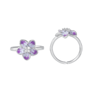 Bloom 92.5 Silver Floral Toe Rings