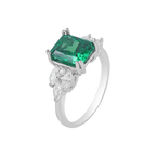 Green Stone Silver Ring