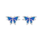 Silver Blue Wing Butterfly Toe Rings