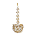 Regal Polki Pattern Silver Maang Tikka with CZ