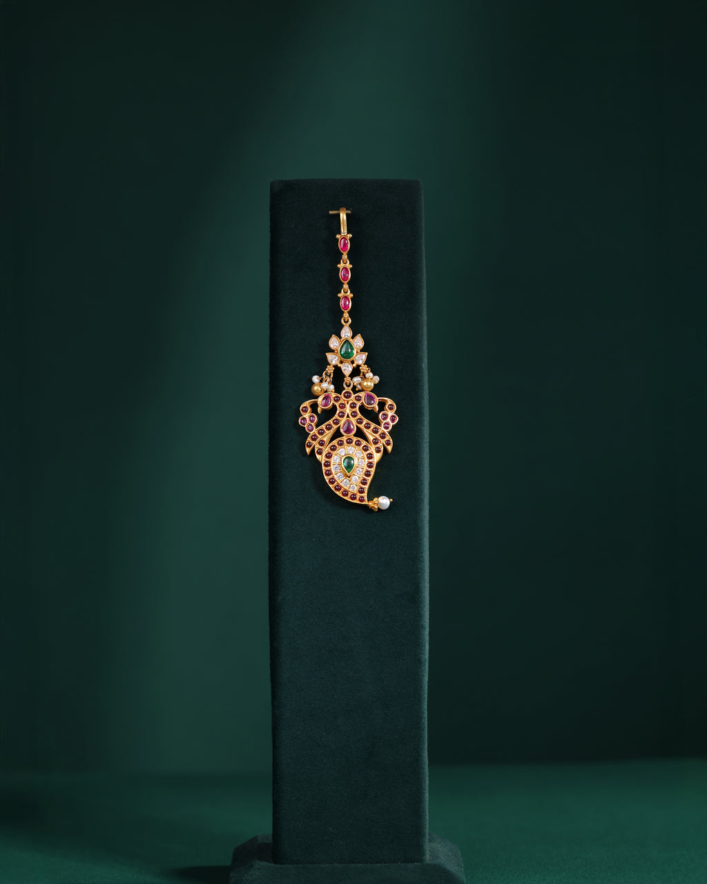 Regal Peacock-Inspired 92.5 Silver Maang Tikka