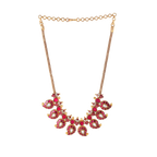 Silver Mango Necklace with Kundan Pattern