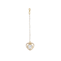 Silver Gold-Plated Heart Maang Tikka with Pearl Chain