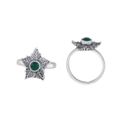 92.5 Silver Green Stone Toe Rings