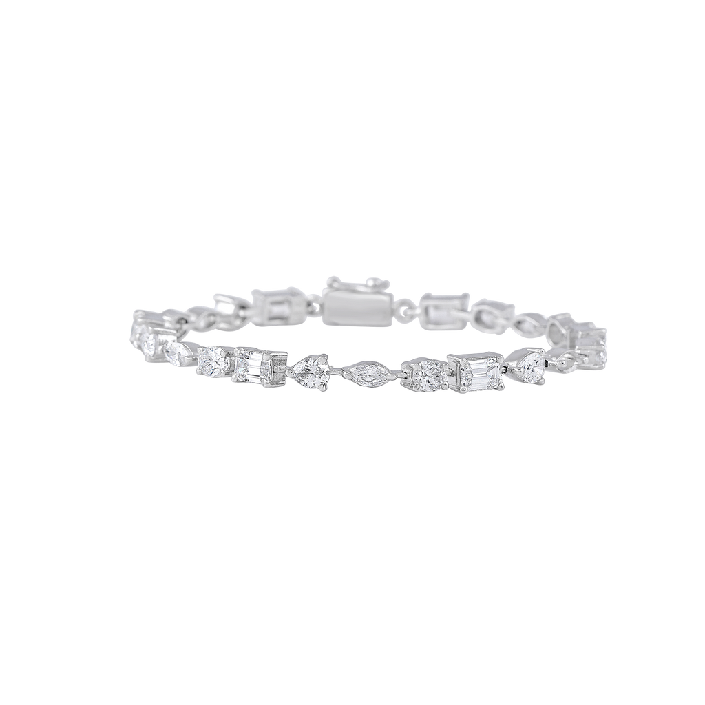 92.5 Silver Multi-Shape Tennis Bracelet