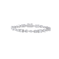 92.5 Silver Multi-Shape Tennis Bracelet