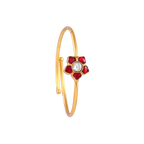 Floral Bypass Bracelet in Gold-Plated 92.5 Silver