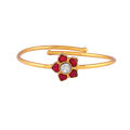Floral Bypass Bracelet in Gold-Plated 92.5 Silver