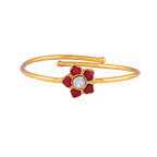 Floral Bypass Bracelet in Gold-Plated 92.5 Silver