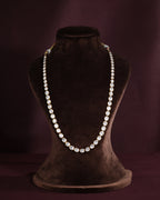 Silver Single Layer CZ Polki-Style Necklace