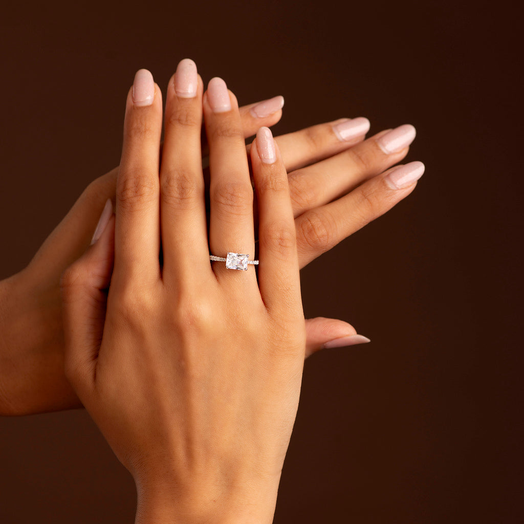 Modern Radiant Cut CZ Ring in 92.5 Silver