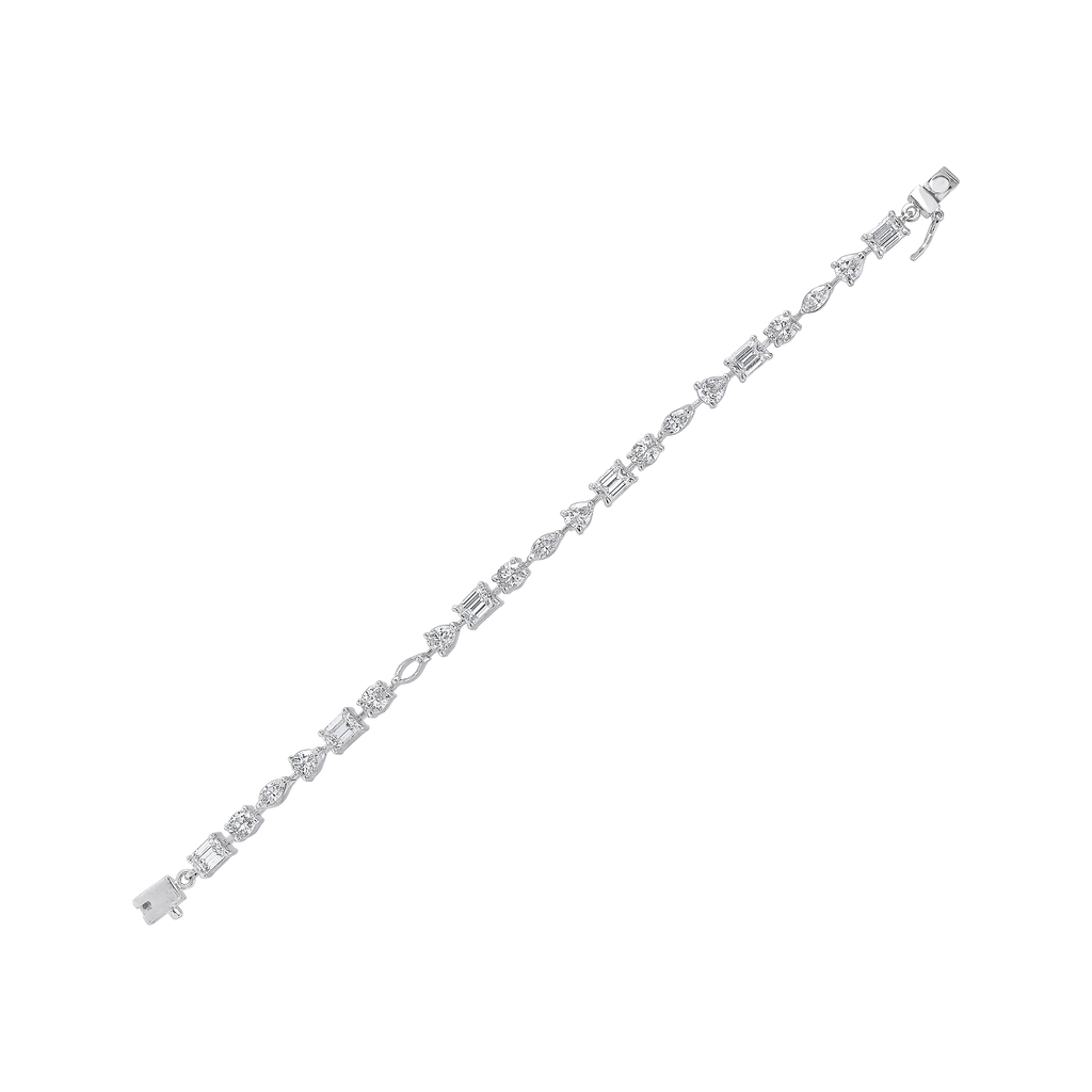 92.5 Silver Multi-Shape Tennis Bracelet
