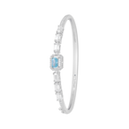 Arctic Blue Halo Statement Silver Bracelet