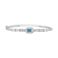 Arctic Blue Halo Statement Silver Bracelet