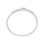Arctic Blue Halo Statement Silver Bracelet