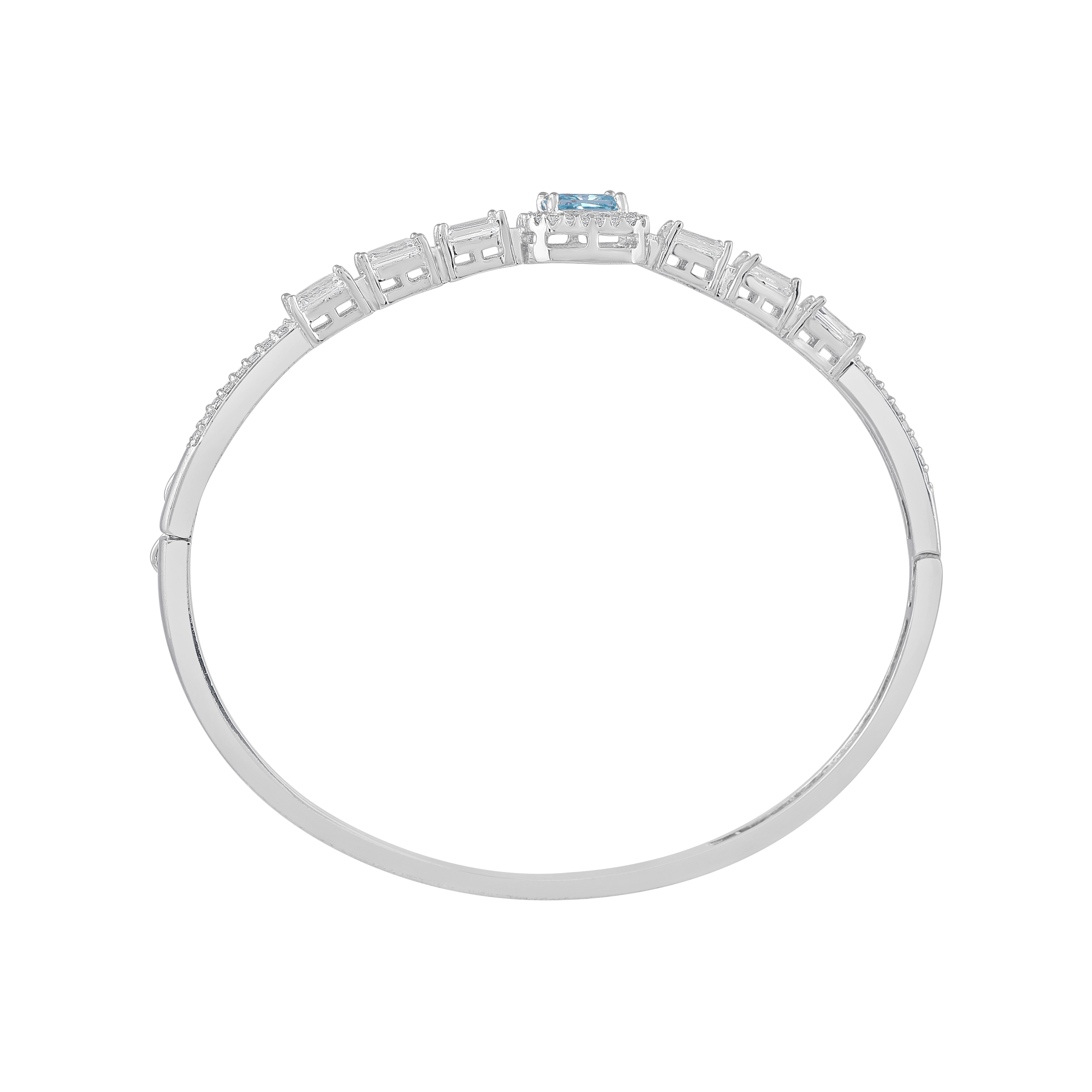 Arctic Blue Halo Statement Silver Bracelet