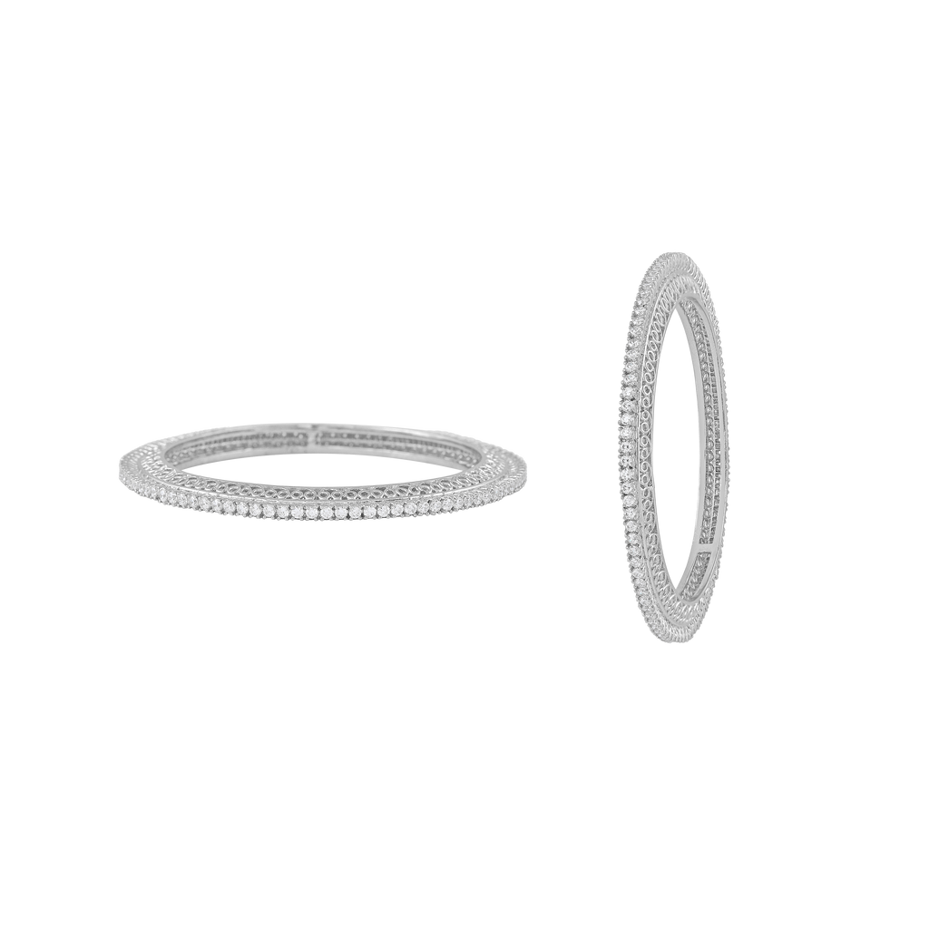 Ethereal Sparkle 92.5 Silver Bangles