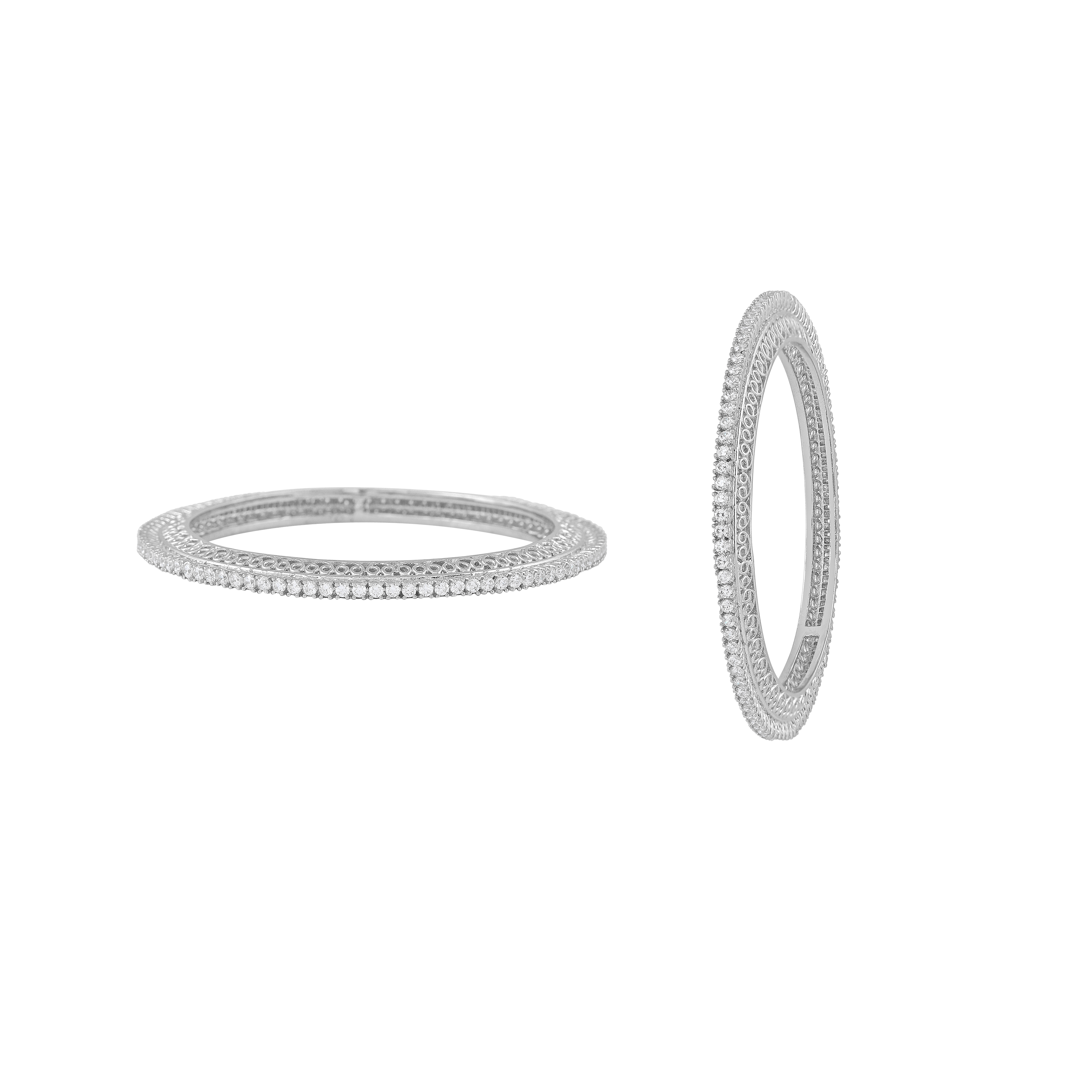 Ethereal Sparkle 92.5 Silver Bangles