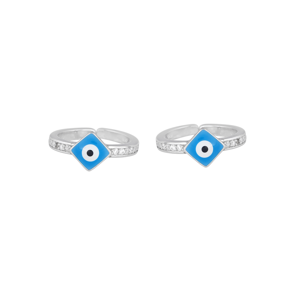 92.5 Silver Evil Eye Toe Ring