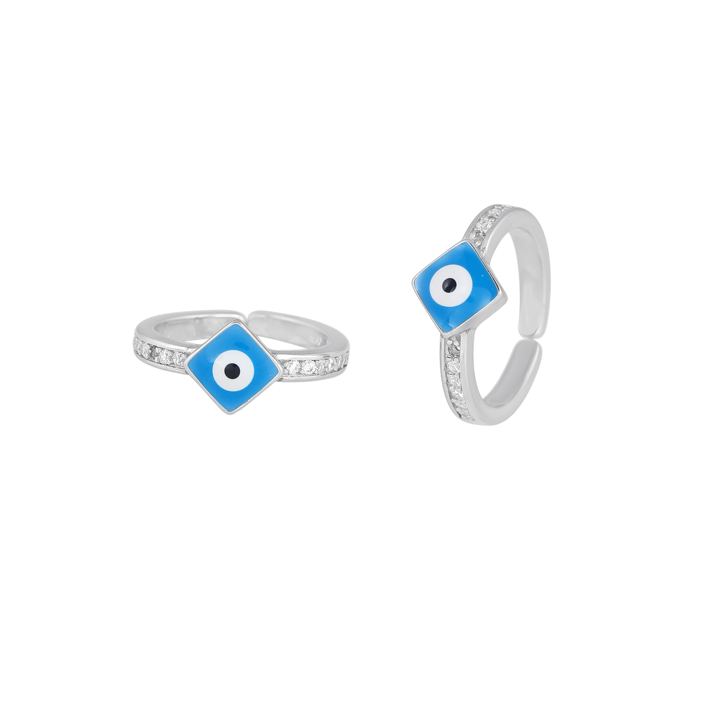 92.5 Silver Evil Eye Toe Ring