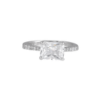 Modern Radiant Cut CZ Ring in 92.5 Silver