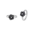 Pure 92.5 Silver Floral Toe Rings