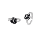 Pure 92.5 Silver Floral Toe Rings