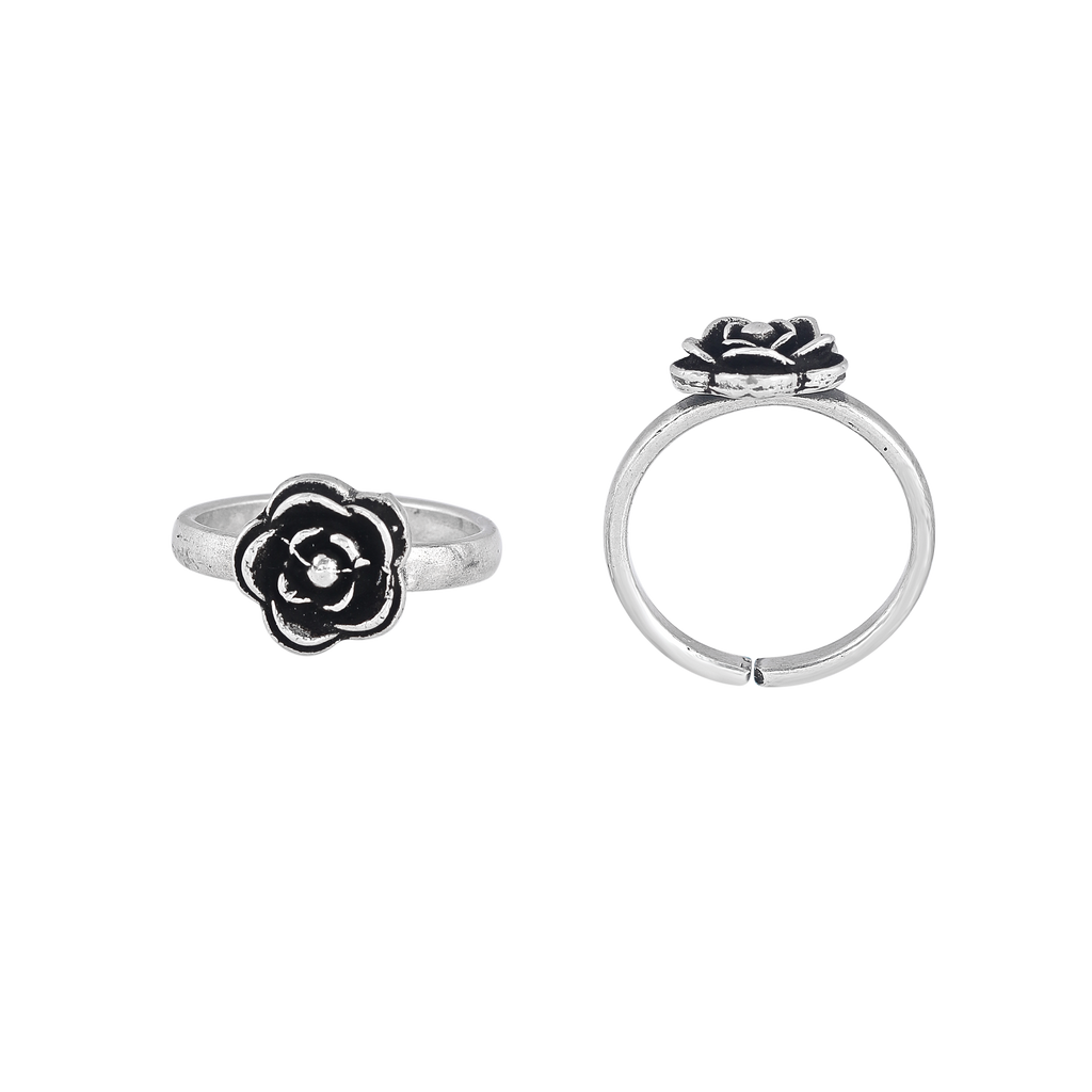 Pure 92.5 Silver Floral Toe Rings
