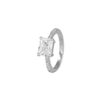 Modern Radiant Cut CZ Ring in 92.5 Silver
