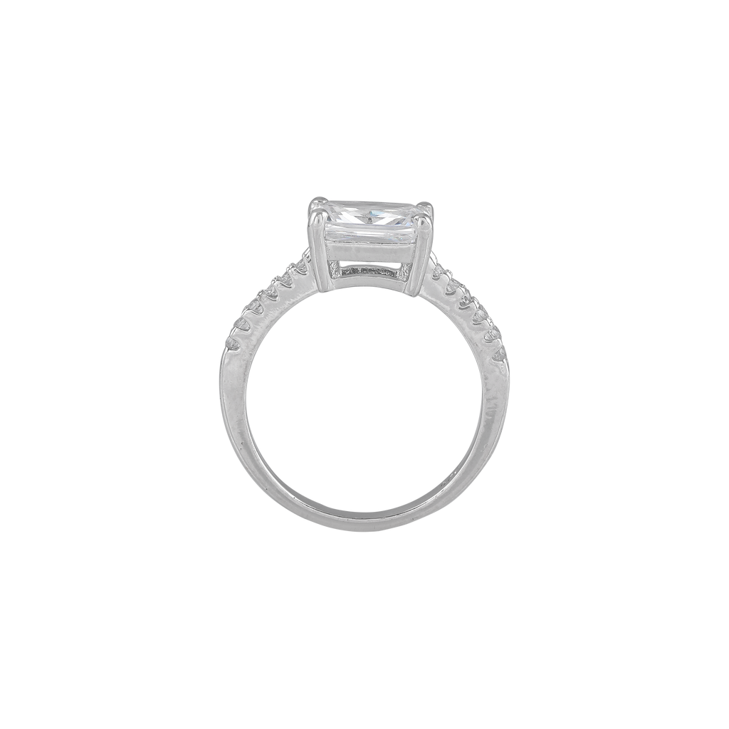 Modern Radiant Cut CZ Ring in 92.5 Silver