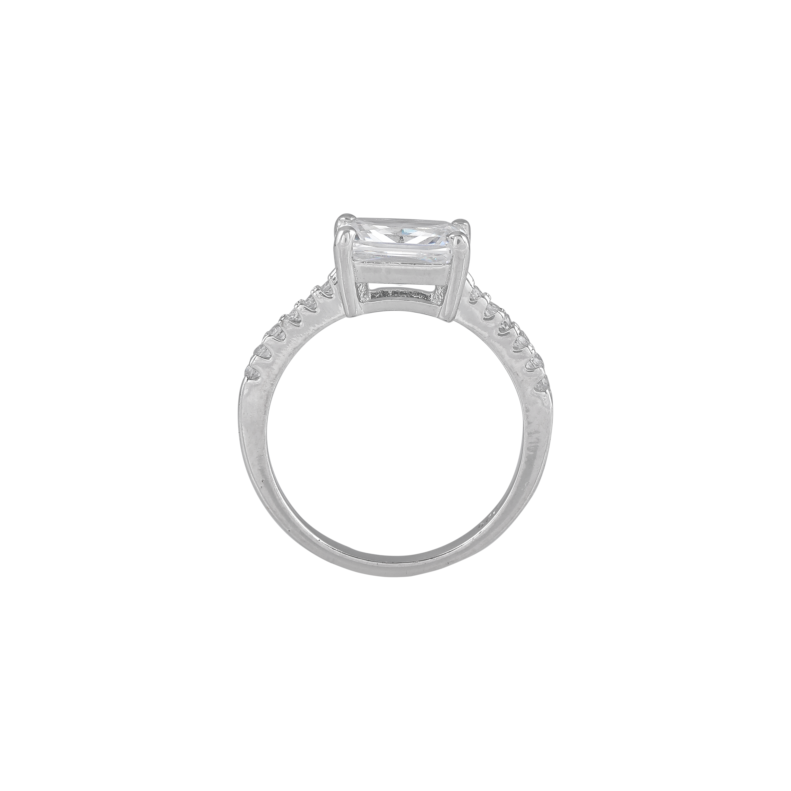 Modern Radiant Cut CZ Ring in 92.5 Silver