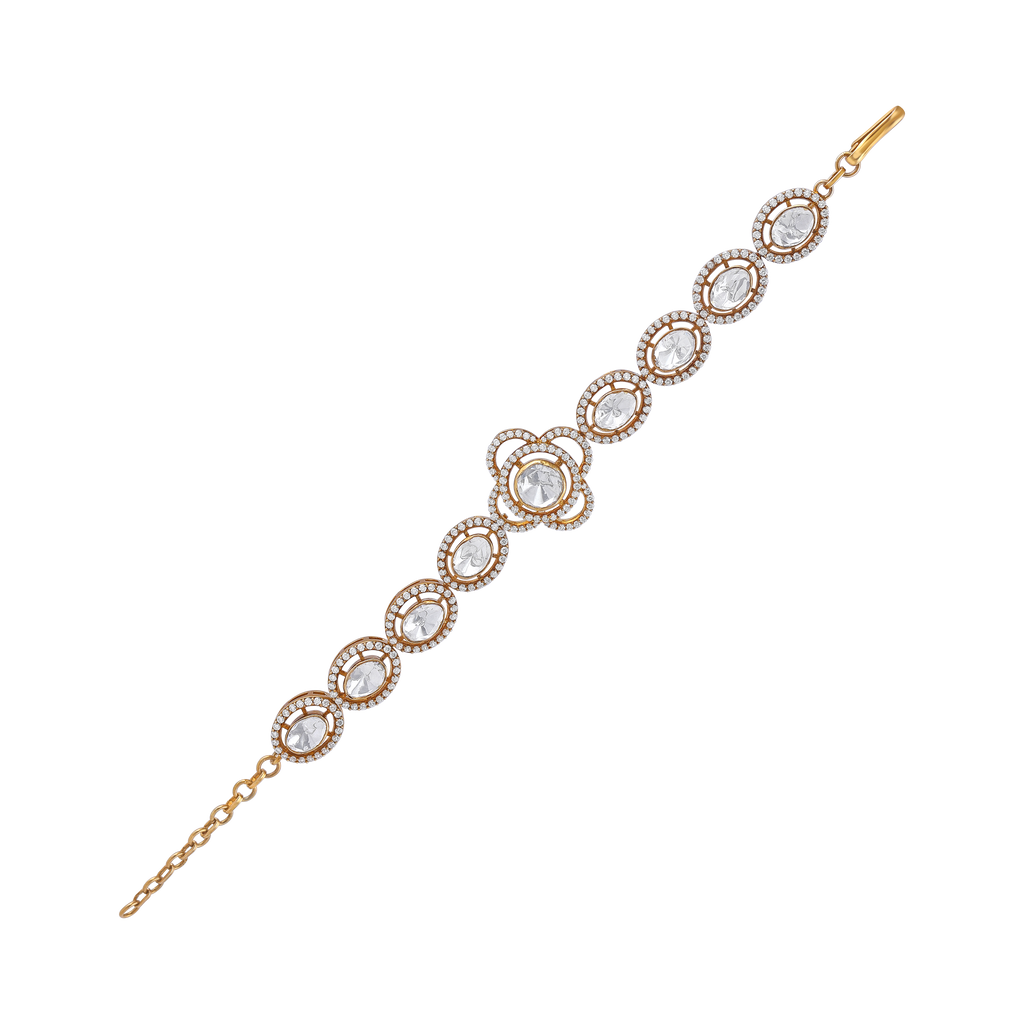 Vintage Polki-Style Floral Bracelet