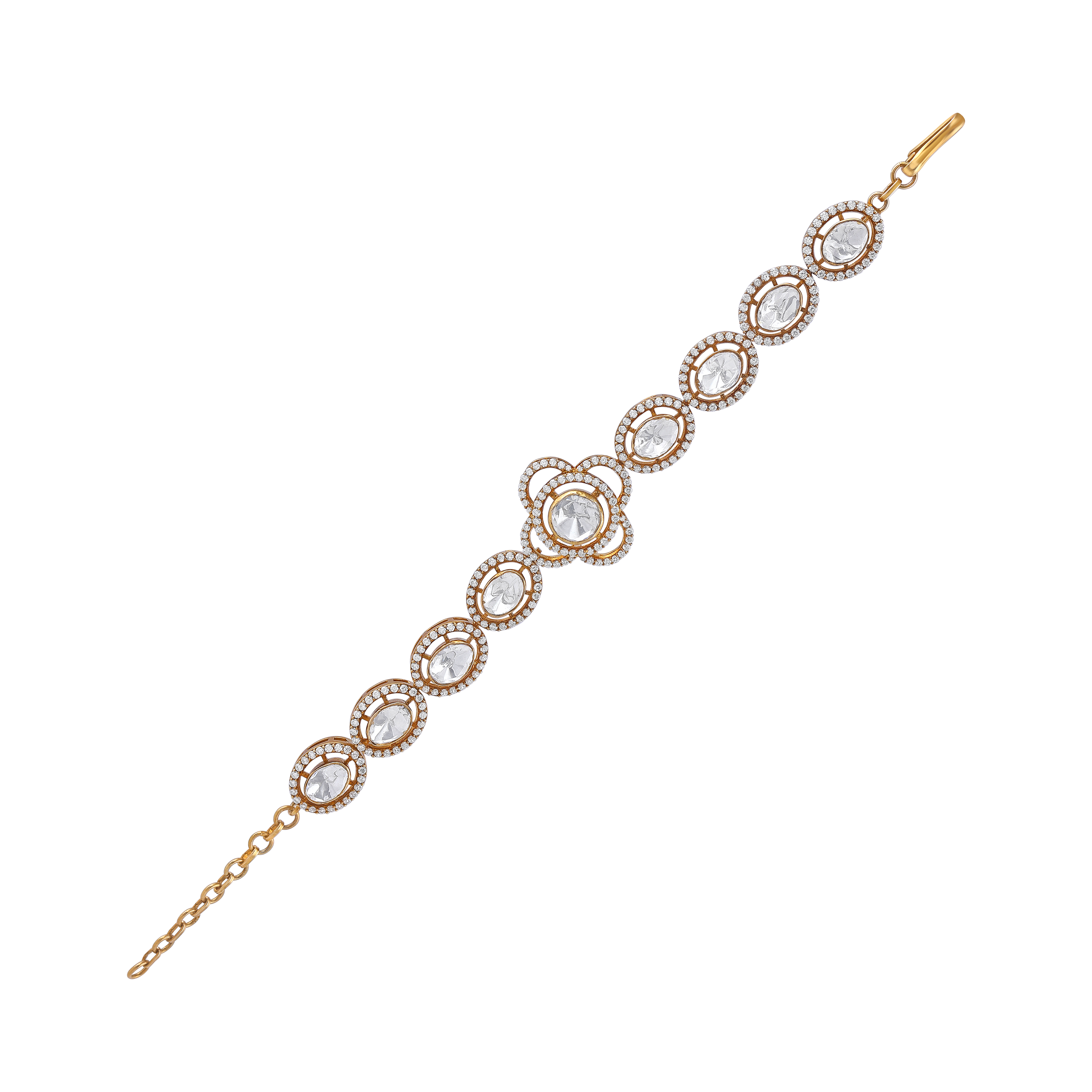 Vintage Polki-Style Floral Bracelet