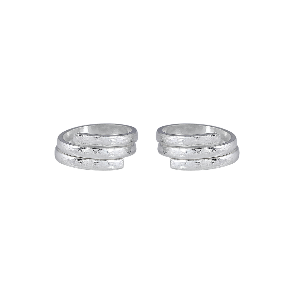 92.5 Silver Twin-Row Toe Rings