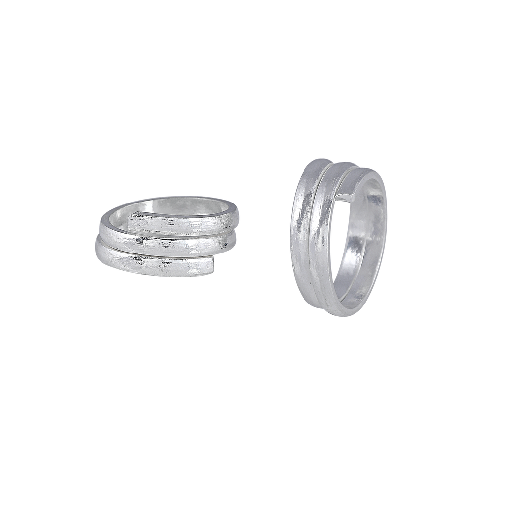 92.5 Silver Twin-Row Toe Rings