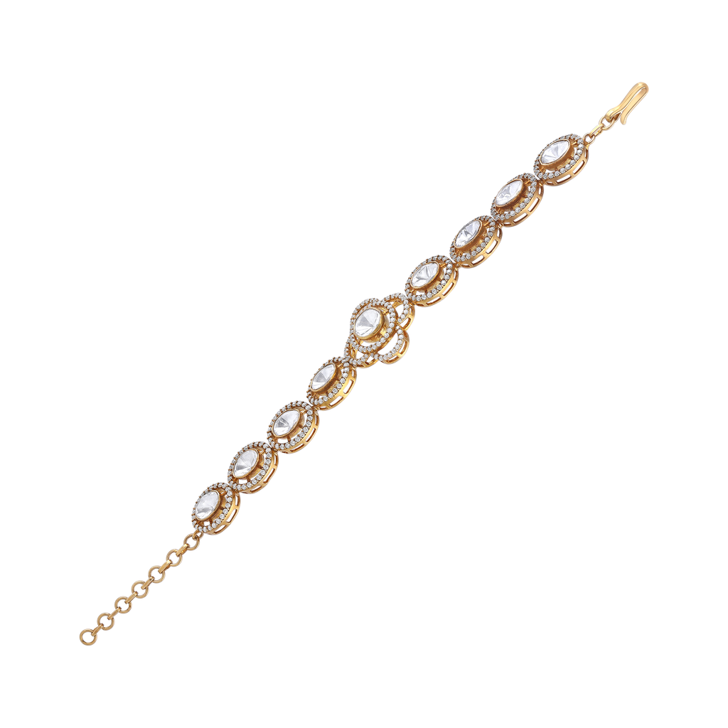 Vintage Polki-Style Floral Bracelet